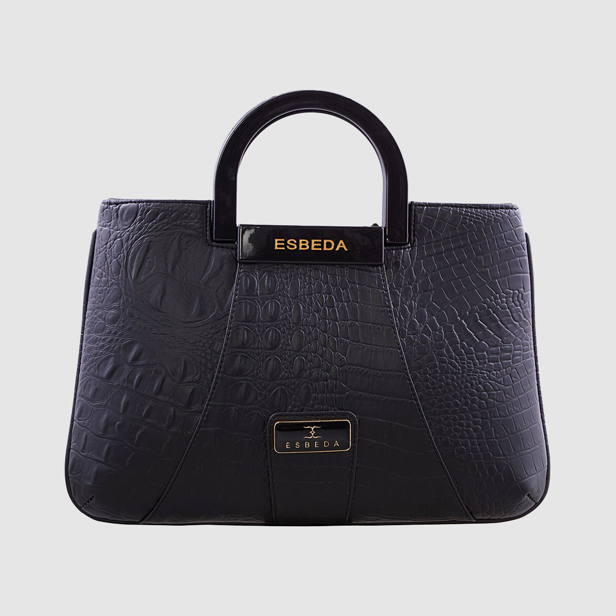 Croco Pattern Acrylic Handle Handbag For Womens