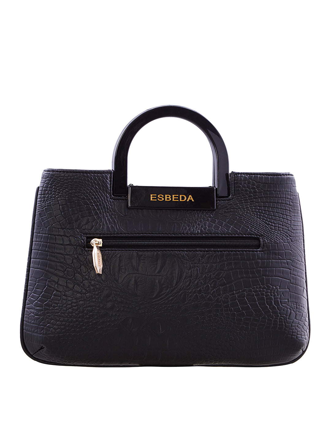 Croco Pattern Acrylic Handle Handbag For Womens