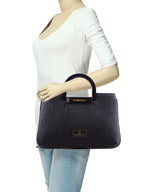Croco Pattern Acrylic Handle Handbag For Womens