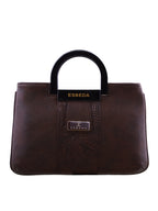 Croco Stripe Pattern Acrylic Handle Handbag For Womens