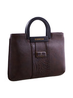 Croco Stripe Pattern Acrylic Handle Handbag For Womens