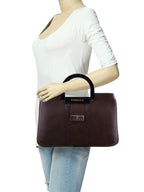 Croco Stripe Pattern Acrylic Handle Handbag For Womens