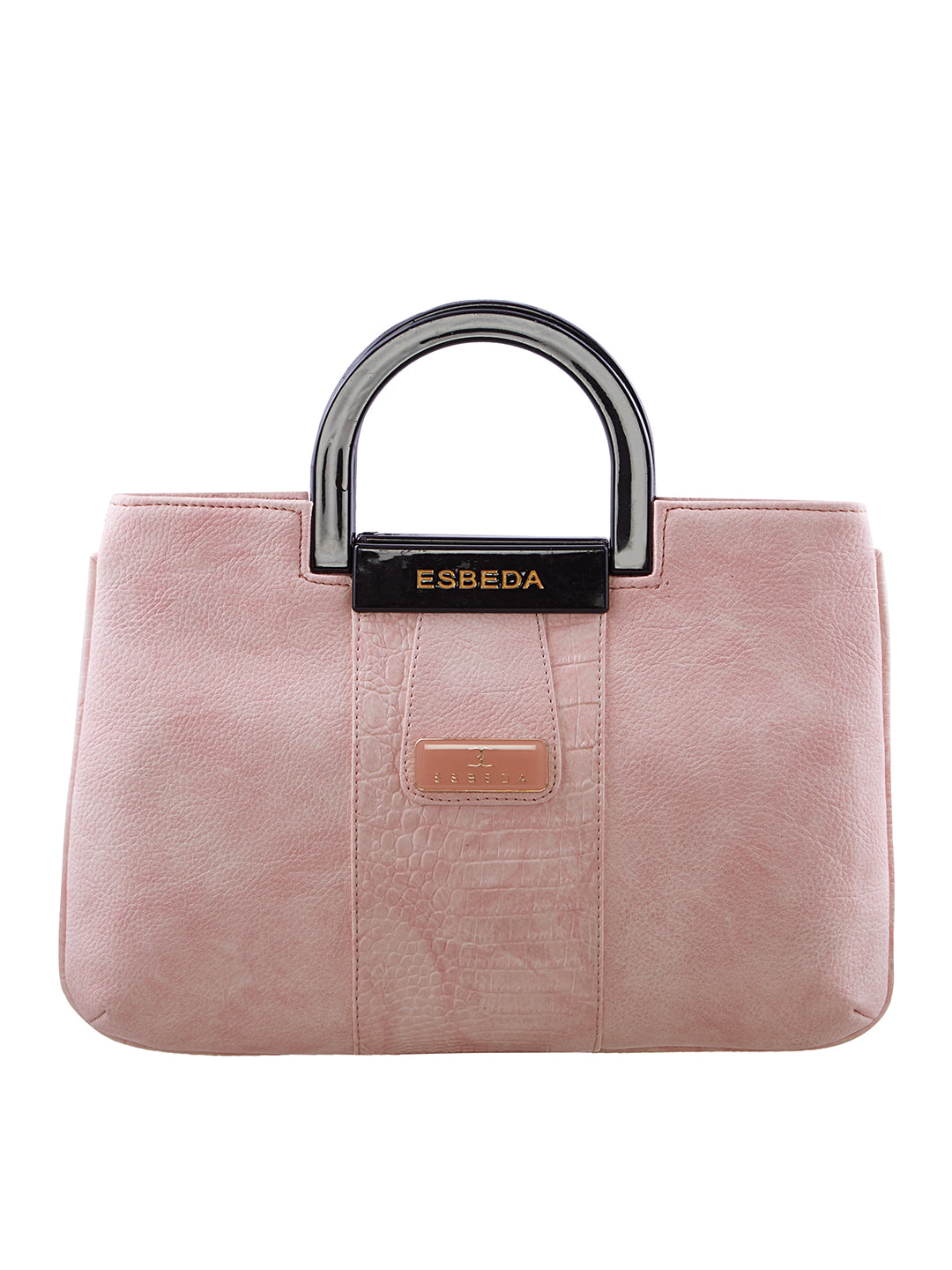 Croco Stripe Pattern Acrylic Handle Handbag For Womens