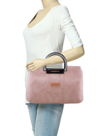 Croco Stripe Pattern Acrylic Handle Handbag For Womens