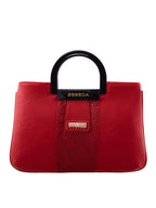 Croco Stripe Pattern Acrylic Handle Handbag For Womens