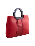 Croco Stripe Pattern Acrylic Handle Handbag For Womens