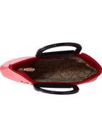 Croco Stripe Pattern Acrylic Handle Handbag For Womens