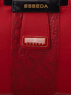Croco Stripe Pattern Acrylic Handle Handbag For Womens