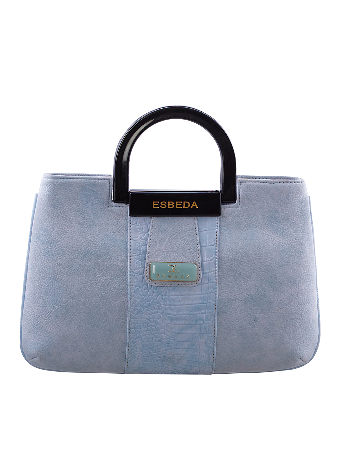 Croco Stripe Pattern Acrylic Handle Handbag For Womens