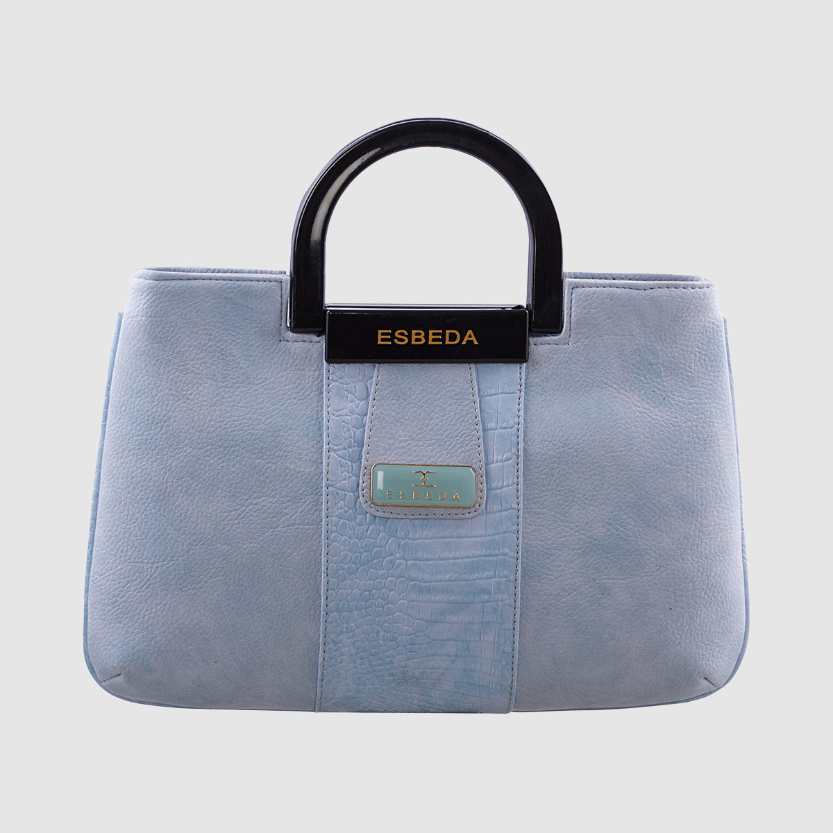 Croco Stripe Pattern Acrylic Handle Handbag For Womens