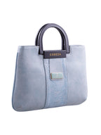 Croco Stripe Pattern Acrylic Handle Handbag For Womens