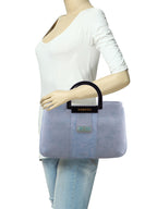 Croco Stripe Pattern Acrylic Handle Handbag For Womens