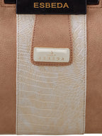 Croco Stripe Pattern Acrylic Handle Handbag For Womens
