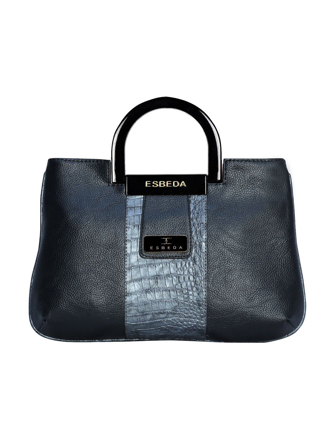 Croco Stripe Pattern Acrylic Handle Handbag For Womens