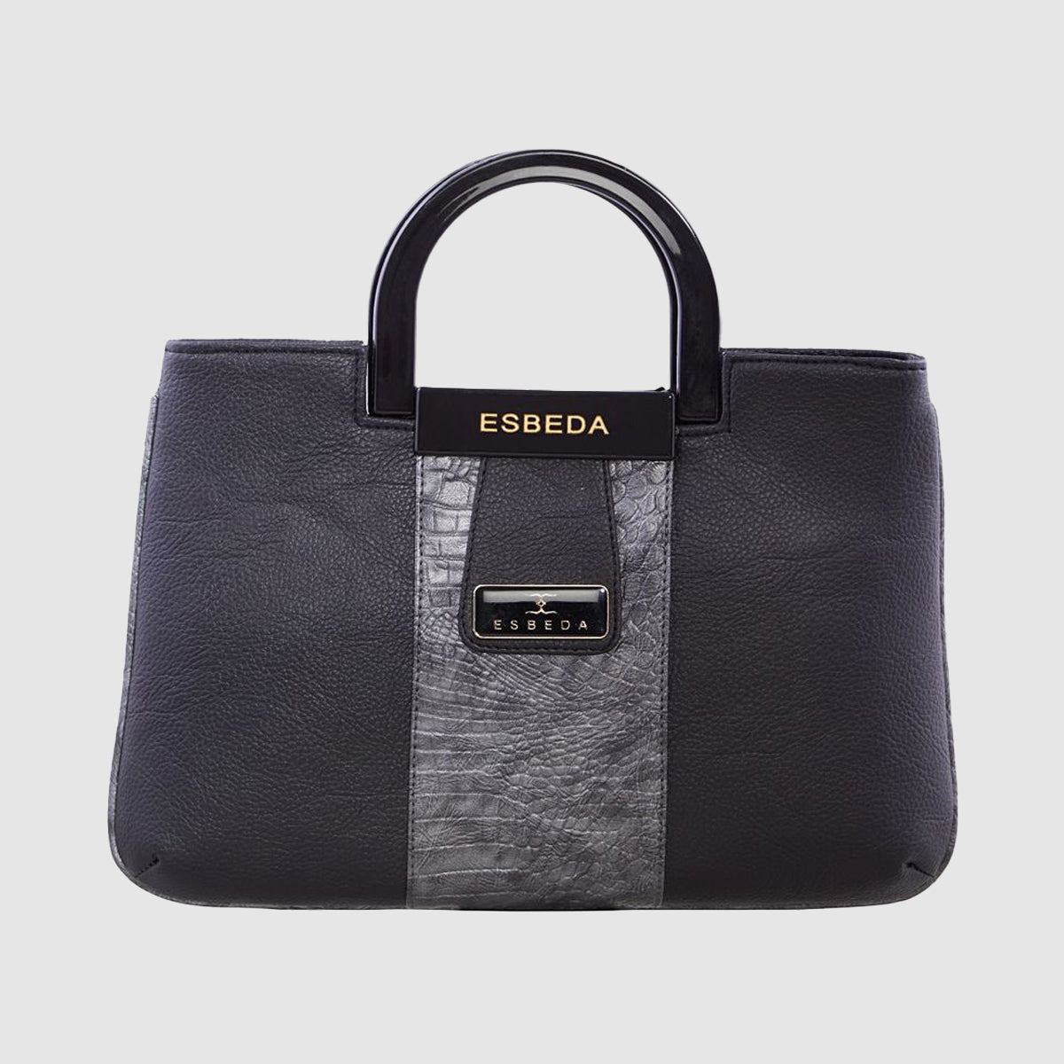 Croco Stripe Pattern Acrylic Handle Handbag For Womens