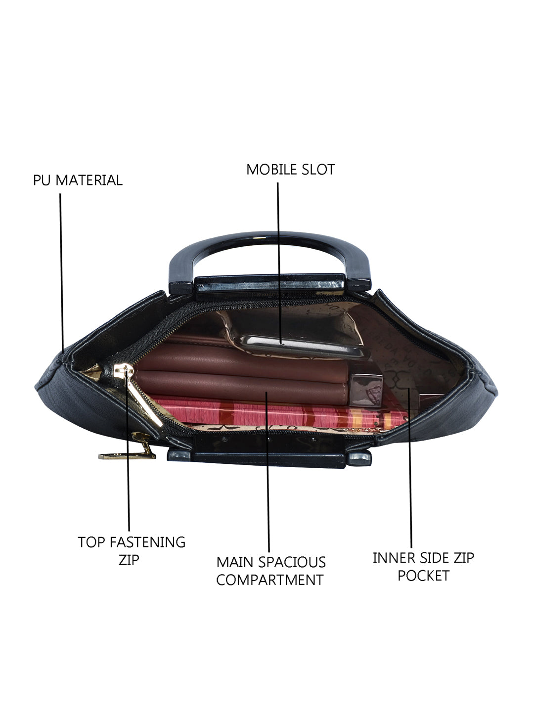 Croco Stripe Pattern Acrylic Handle Handbag For Womens