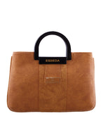 Croco Stripe Pattern Acrylic Handle Handbag For Womens