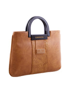 Croco Stripe Pattern Acrylic Handle Handbag For Womens
