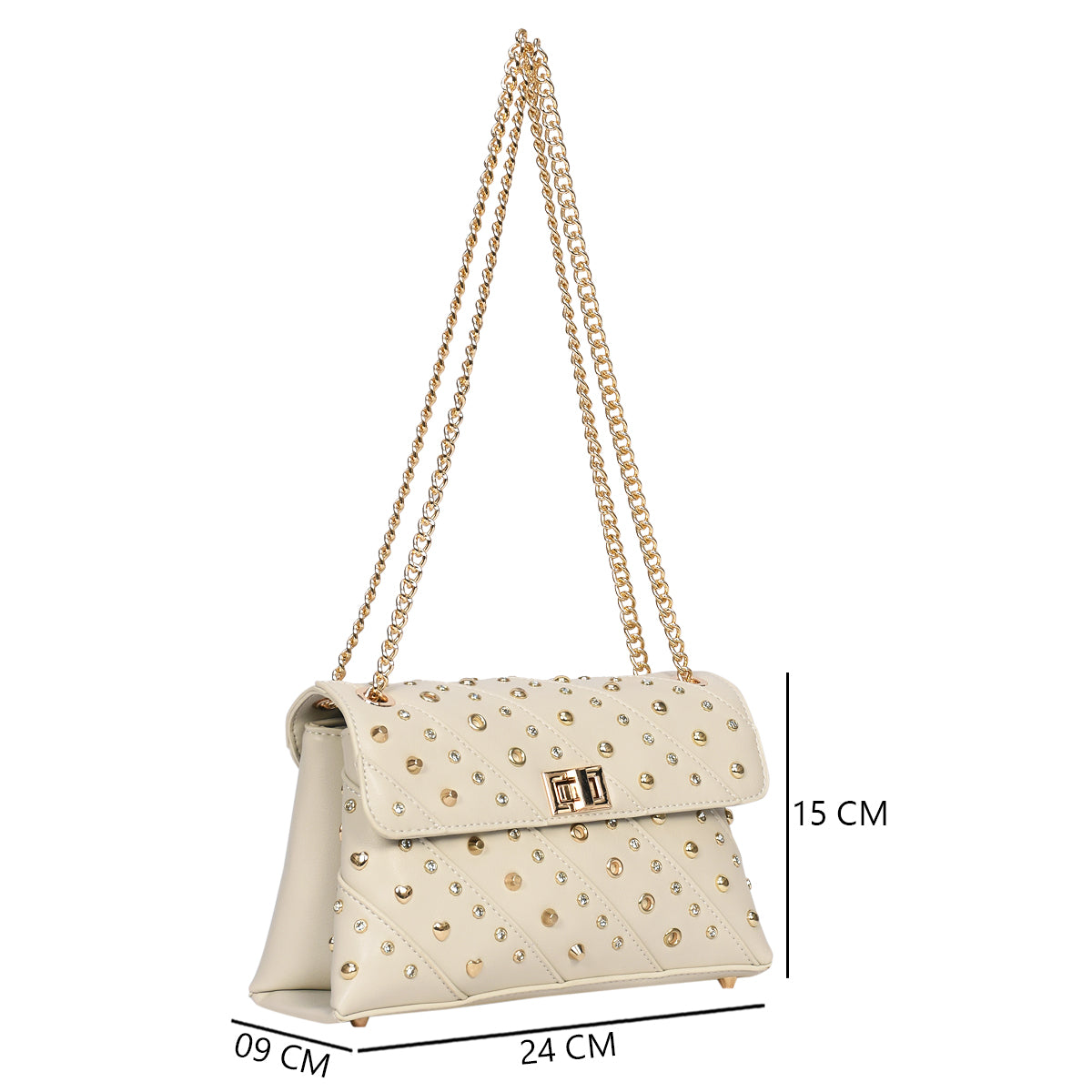 Quiltra Stud Sling bag For Womens