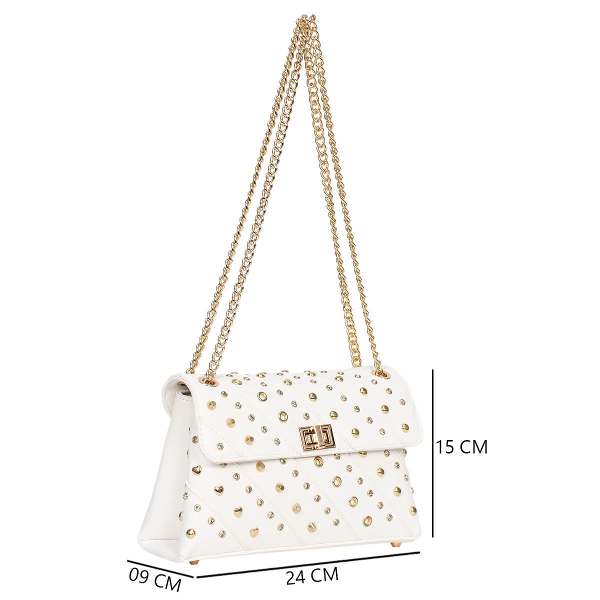 Quiltra Stud Sling bag For Womens