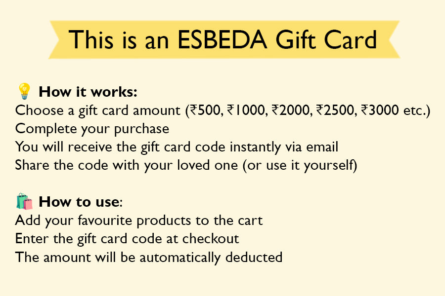 ESBEDA Gift Card – Buy Online | Instant Delivery & Easy Redemption