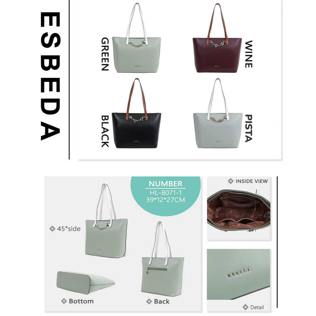 Signature Chain Tote Handbag For Womens