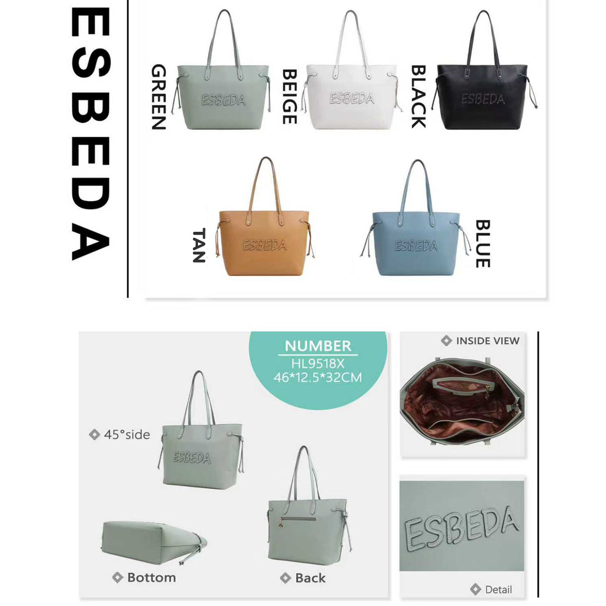 Side Knot Signature Tote Handbag For Womens