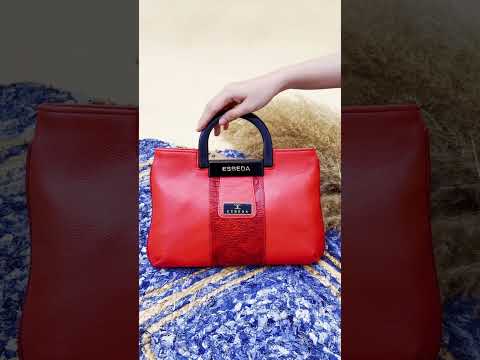 Croco Stripe Pattern Acrylic Handle Handbag For Womens Main image