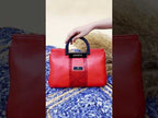 Croco Stripe Pattern Acrylic Handle Handbag For Womens