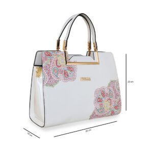 ESBEDA White Color Ruby Paisley Print Handbag For Women