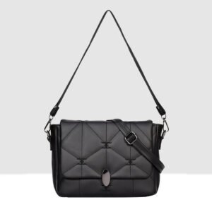ESBEDA Black Color Logo Embroidered Sling Bag For Women