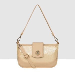 ESBEDA Cream Color Snake Print Sling Bag For Women