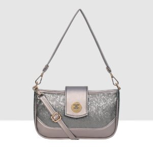 ESBEDA Gunmetal Color Snake Print Sling Bag For Women