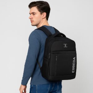 ESBEDA Black Color Travel Casual Backpack with 15 Inch Laptop Compartment I 3 Large Compartments I Organizer Pockets I For Men Women Boys Girls I School and College Bagpack