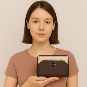 ESBEDA Brown Color Classic Zipper Wallet For Women