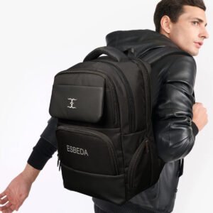 ESBEDA Black Color Structured Classic Backpack with 15 Inch Laptop Compartment I 3 Large Compartments I Organizer Pockets I For Men Women Boys Girls I School and College Bagpack