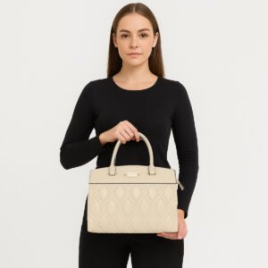 ESBEDA Beige Color Regina Quilted Handbag For Women
