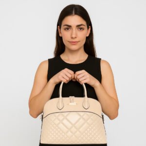 ESBEDA Beige Color Diamond Duchess Handbag For Women