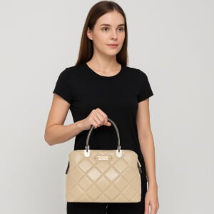 ESBEDA Beige Color Almond Gloss Luxe Handbag For Women