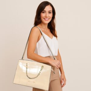 ESBEDA Beige Color Jet Glam Chain Handbag For Women