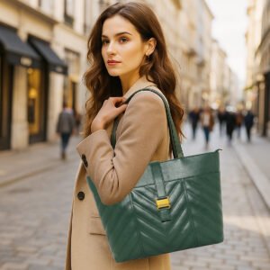 ESBEDA Green Color Amberline Classic Handbag For Women