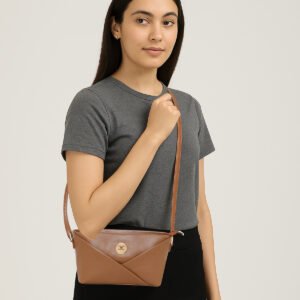 ESBEDA Tan Color Elegant Cross-fold Design Sling Bag For Women