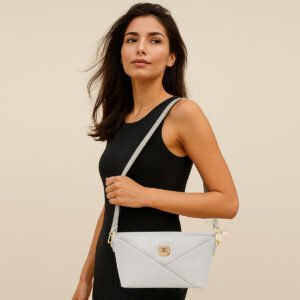 ESBEDA Grey Color Elegant Cross-fold Design Sling Bag For Women