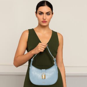 ESBEDA Light Blue Color Luxelock Curve Handbag For Women