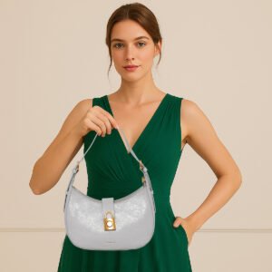 ESBEDA Grey  Color Luxelock Curve Handbag For Women