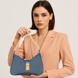 ESBEDA Blue Color Luxe Chain Flap Sling Bag For Women