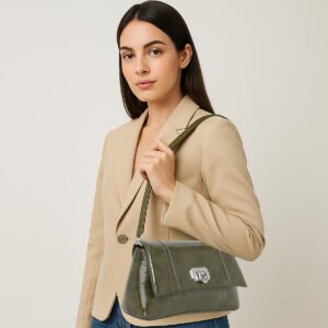 ESBEDA Olive Color Elegant Goss Finish Sling Bag For Women