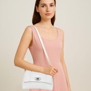 ESBEDA White Color Elegant Goss Finish Sling Bag For Women