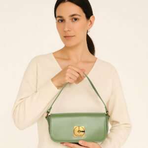 ESBEDA Green Color Glide LuxeLine Sling Bag For Women