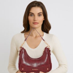 ESBEDA Maroon Color Noir Crescent Sling Bag For Women